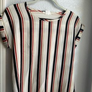 Women's stripped cap sleeve blouse